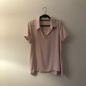 Lauren Conrad Paper Crown Beige Collared Blouse M
